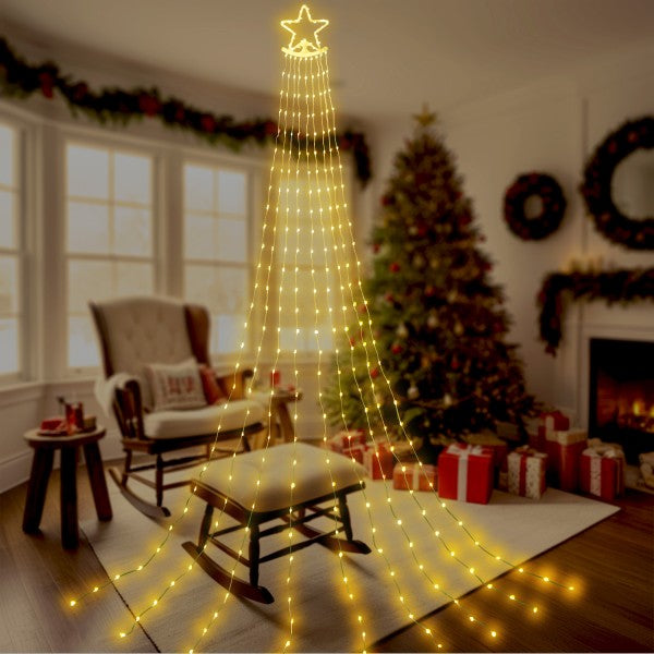 Cascada Estelar™ ✨Luces Navideñas LED + Gold Star