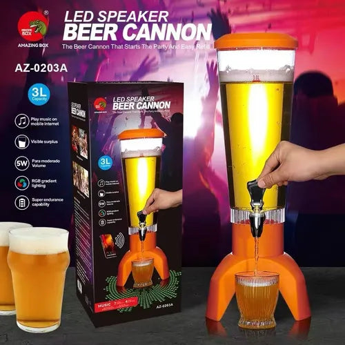 BeerBeat™ – Dispensador de Bebidas con Luz LED y Bocina BT