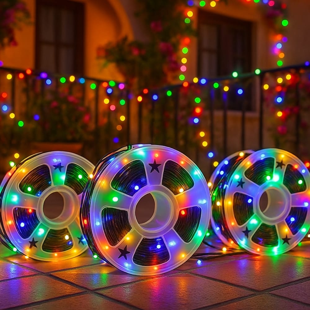 LuminaRoll™ Navidad 50 m | Luces LED V8 ultra brillantes